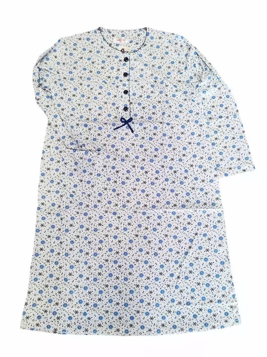 SunFlower Summer Cotton Women's Nightdress Blue