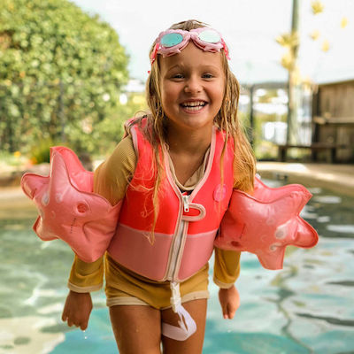 Sunnylife Παιδικό Γιλέκο Κολύμβησης για 1-2 Ετών / 11-15kg Νεοπρενίου Κόκκινο Melody The Mermaid Neon Strawberry