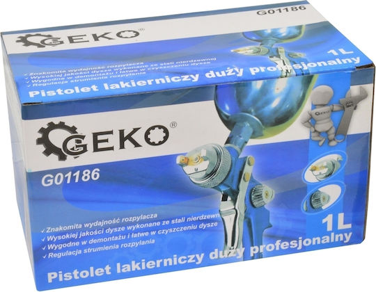 Geko Professional Πιστόλι Βαφής Αέρος HVLP Άνω Δοχείου 1.5mm