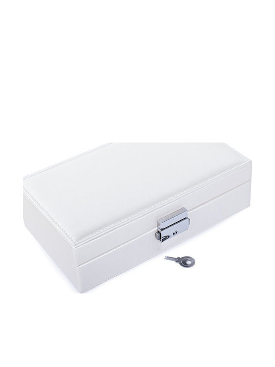Casetă Pentru Bijuterii Albă 21x12x6cm