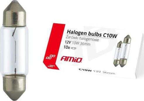 AMiO Λάμπες Αυτοκινήτου C10W 36mm Αλογόνου 24V 10W 10τμχ /AM