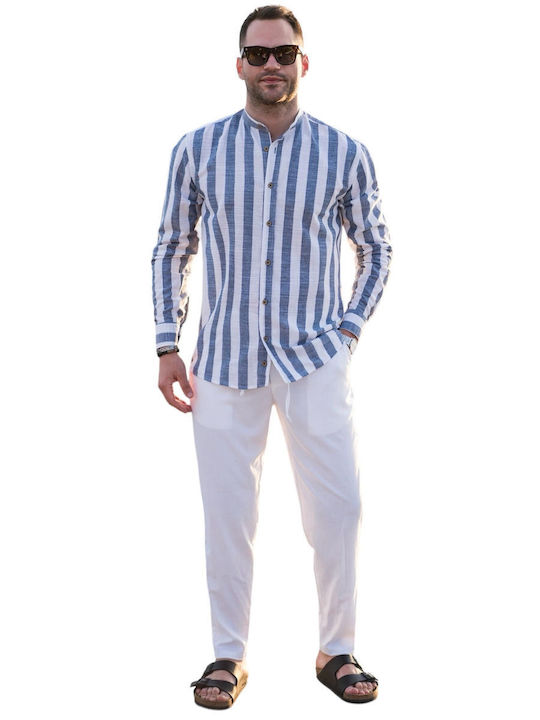 Ben Tailor Men's Shirt Cotton Striped Blue