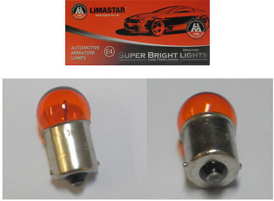 Limastar Λάμπα ΜΗΧΑΝΗΣ BA15S LED Πορτοκαλί 12V 10W 1τμχ