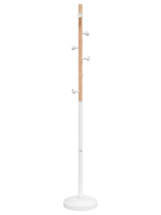 vidaXL Metallic Coat Rack White 30x30x177cm