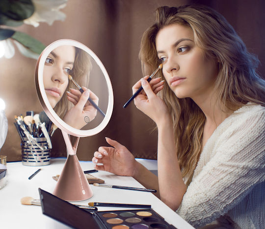 Rio Makeup Mirror Tabletop with Light 34x34cm