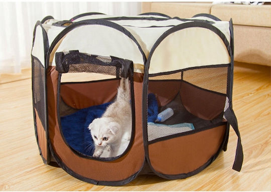 Parc pentru Câini de Culoare Bej 112 x 112 x 112cm