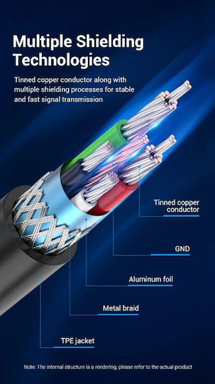 Vention USB 2.0 Cable USB-C male - USB-B PD Μαύρο 1m CQUBF