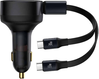 Baseus Car Charger Black with Cable Type-C