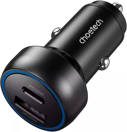 Choetech Choetech Handy-Autoladegerät 60W 2.4A mit einer Buchse 1xUSB-A Schwarz Farbe