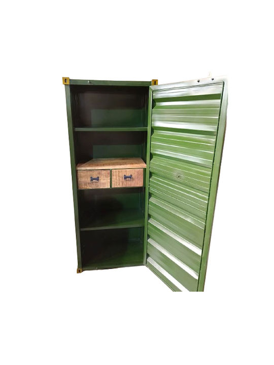Βιβλιοθήκη Container Λαδί Χρυσό 61x40x177εκ.