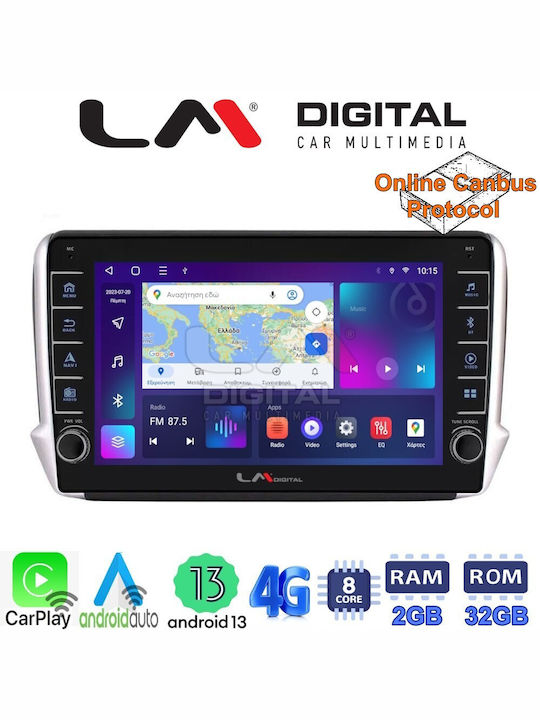 LM Digital Sistem Audio Auto pentru Peugeot 208 2012> (Bluetooth/USB/WiFi/GPS/Apple-Carplay/Android-Auto)