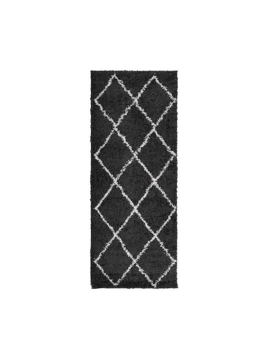 vidaXL Rug Rectangular Shaggy Black and cream