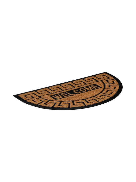 vidaXL Entrance Mat Anti-slip Semicircular made of Rubber Brown 45x75cm