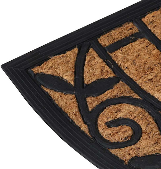 vidaXL Entrance Mat Anti-slip Semicircular made of Rubber Black 45x75cm