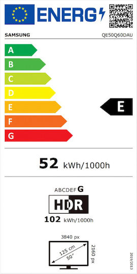 Samsung Smart Τηλεόραση 50" 4K UHD QLED Q60D HDR (2024) QE50Q60DAUXXH