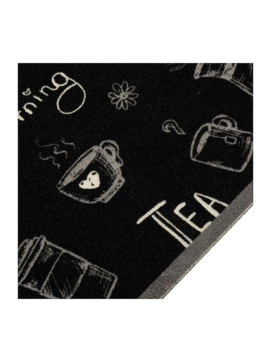 vidaXL Kitchen Mat Runner with Anti-slip Underlay Black 60x180εκ.