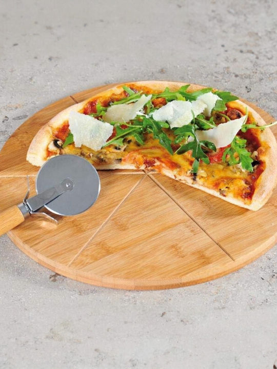 Kesper Πλατώ Σερβιρίσματος Ξύλινο Pizza με Ρόδα Δ32cm Πλατώ Σερβιρίσματος Πίτσας Ξύλινο 32x32εκ.
