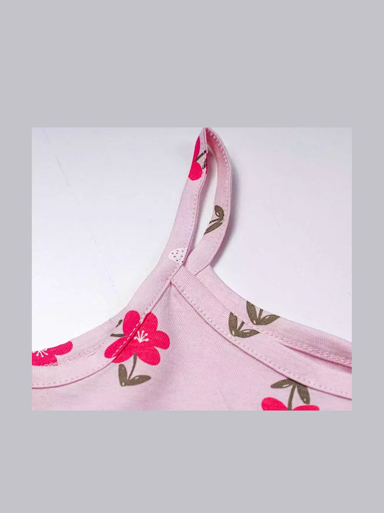 Kinderstoff-Latzhose Blumenrosa