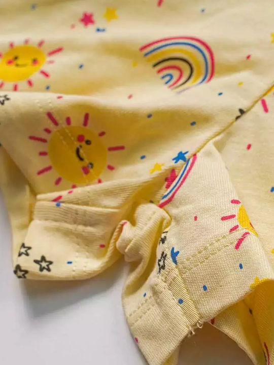 Kinderstoff-Latzhose Regenbogen und Sonnengelb