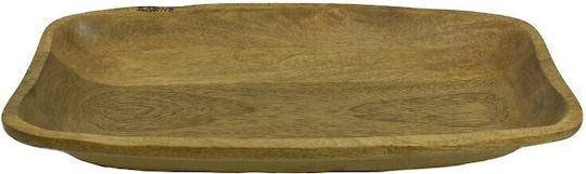 Nakaro Wood Μπωλ Σερβιρίσματος Στρογγυλό Ξύλινο Λαδί με Διάμετρο 40εκ.
