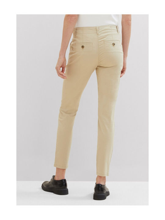 Tom Tailor Women's Chino Trousers in Slim Fit Beige