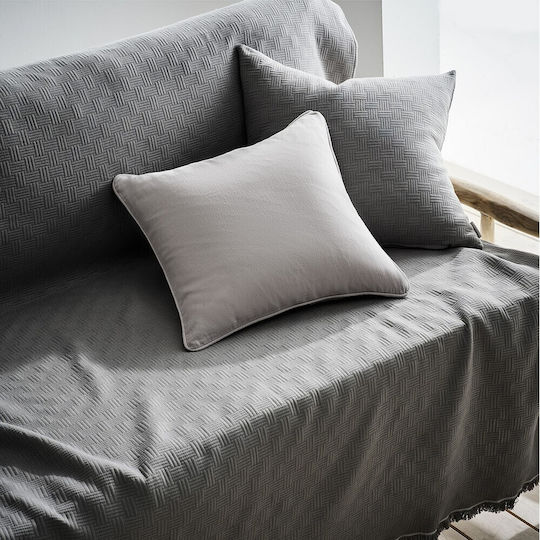 Gofis Home Ilania Sofa Throw 2 Seater Jacquard 180x250cm Rock Gray 318