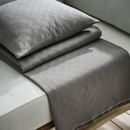 Gofis Home Ilania Sofa Throw 2 Seater Jacquard 180x250cm Rock Gray 318