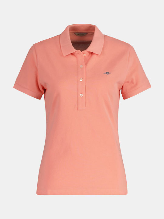 Gant Women's Polo Blouse Short Sleeve Coral