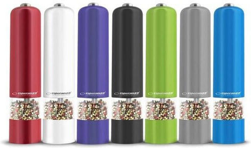 Esperanza Electric Plastic Pepper Mill in White Colour 23cm