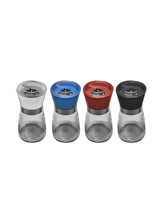 HOMie Manual Glass Pepper Mill In Black Colour 13cm