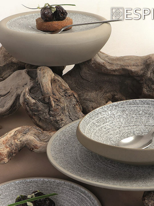 Espiel Corsica Plate Soup Ceramic White with Diameter 22cm