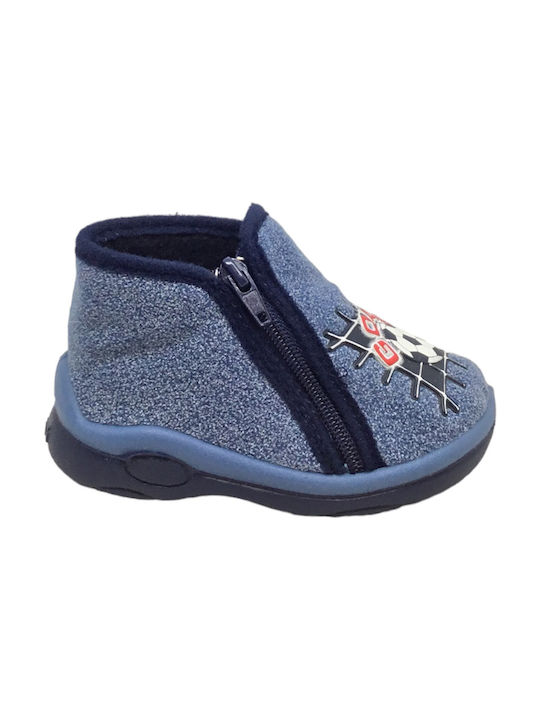 Adam's Shoes Ανατομικές Παιδικές Παντόφλες Μποτάκια Μπλε
