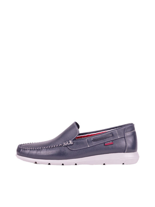 Dj.Santa Men's Leather Moccasins Blue