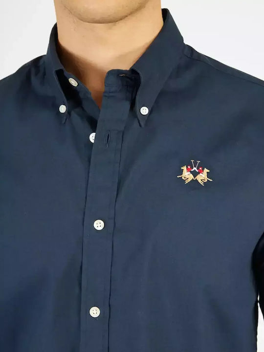Langärmlig Baumwolle Hemd Dark Blue