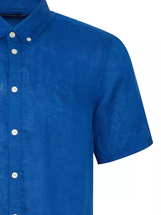 Kurzärmlig Leinen Hemd Blau