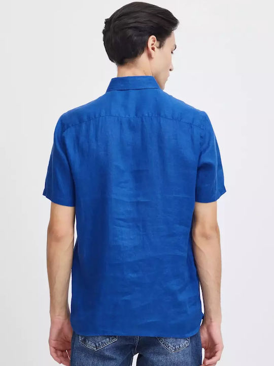 Kurzärmlig Leinen Hemd Blau