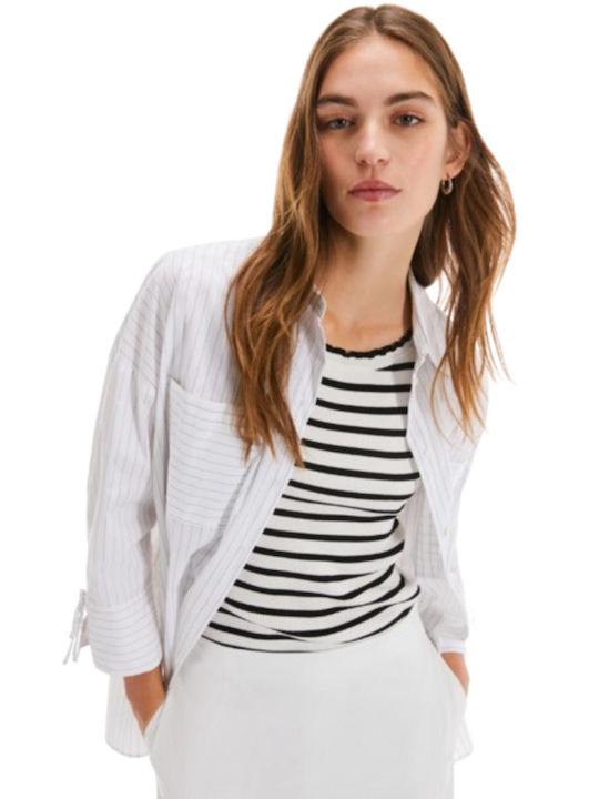 Pennyblack Women's Striped Long Sleeve Shirt White