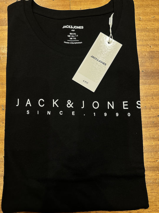 Jack & Jones T-shirt Bărbătesc cu Mânecă Scurtă BLACK