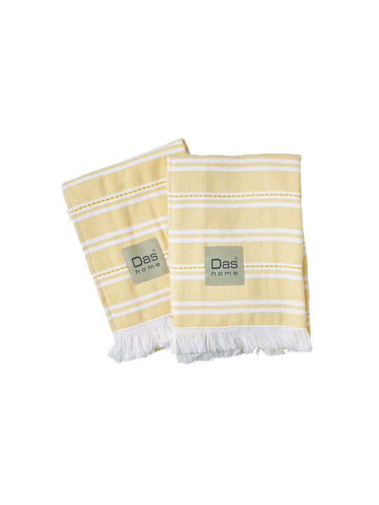 Das Home Tea Towel made of 100% Cotton in Yellow Color 40x60cm 2pcs