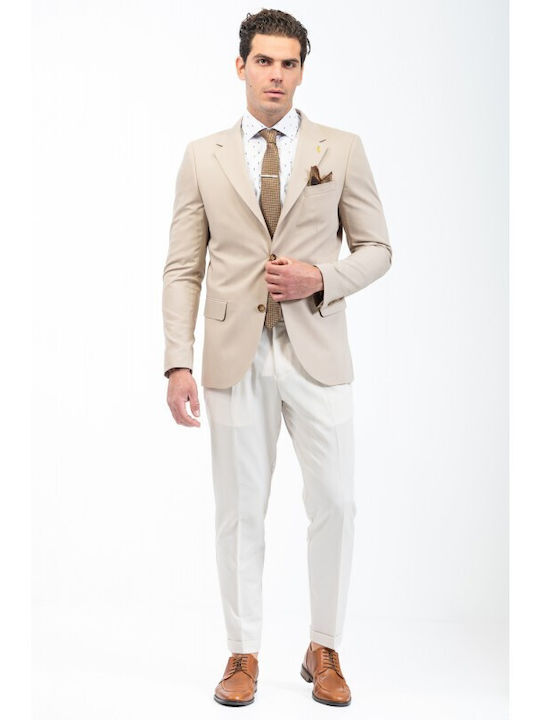 Vittorio Artist Men's Suit Jacket Beige