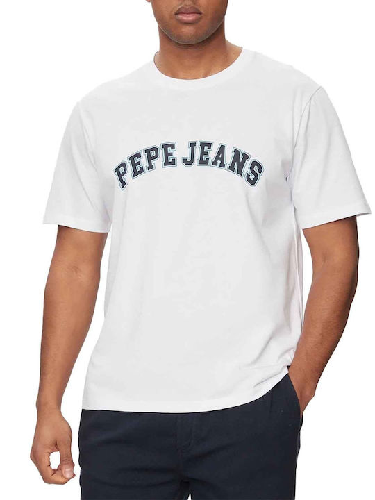 Pepe Jeans Ανδρικό Αθλητικό T-shirt Κοντομάνικο Λευκο