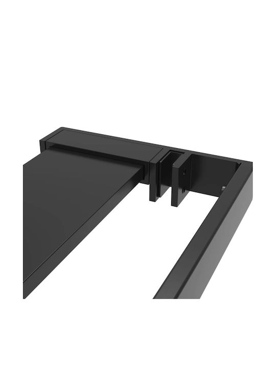 vidaXL Divider de verandă Duș cu Glisare Ușă 80x195cm Dungi Negru