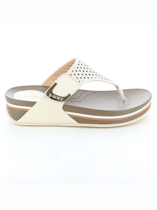 B-Soft Women's Flat Sandals Anatomic in White Color