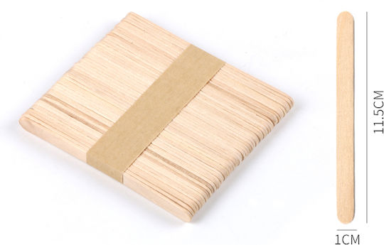 Bețișoare de lemn pentru școală Zola Cream 11.5 Cm 50 bucăți