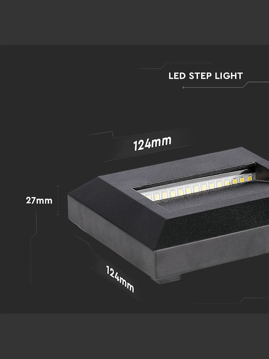 V-TAC Επιτοίχια Εξωτερική Πλαφονιέρα LED IP65 2W με Φυσικό Λευκό Φως 12.4x12.4εκ.