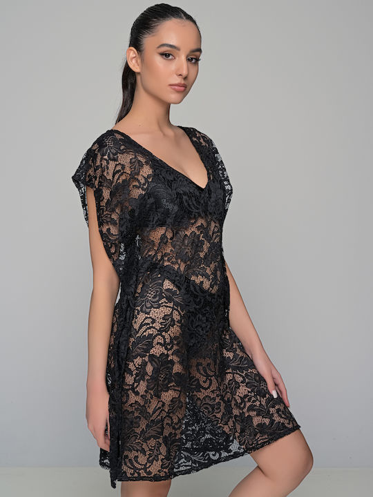 Milena by Paris Damen Kaftan Strand Black
