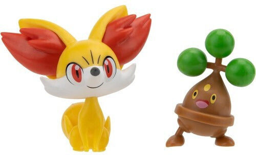 Jazwares Miniature Toy Pokemon Fennekin, Bonsly Multicolour 5cm