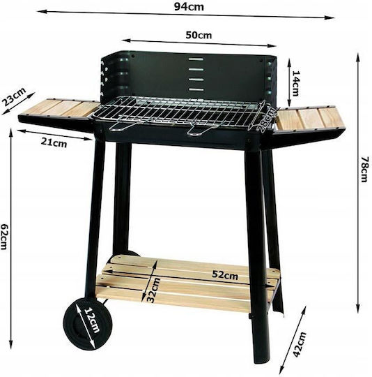 Tragbar Holzkohlegrill 94cmx42cm