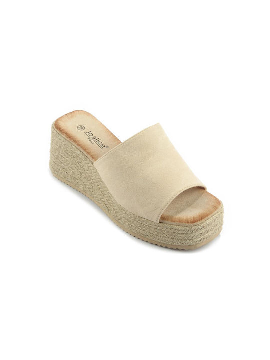 Fshoes Women's Platform Wedge Sandals Beige