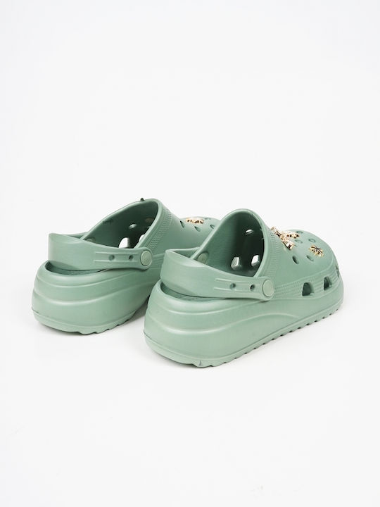 Piazza Shoes Γυναικεία Σαμπό Τιρκουάζ